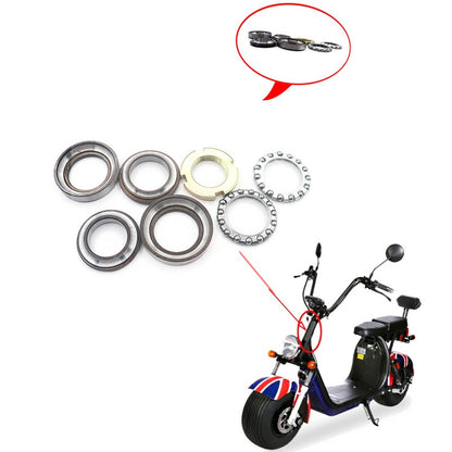 Sete Peças de Rolamentos da Coluna de Direção para Acessórios de Motocicleta Citycoco, Adequado para Rolamentos de Patinete Elétrico, Conjunto de Sete Peças