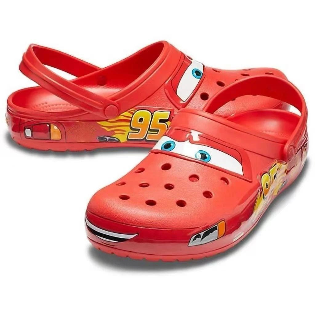 Sandália Pantufa Casual Infantil Mcqueens Pixar Cartoon Sólida Impermeável Respirável Eva Adulto de Alta Qualidade com Tiras no Tornozelo para Presente