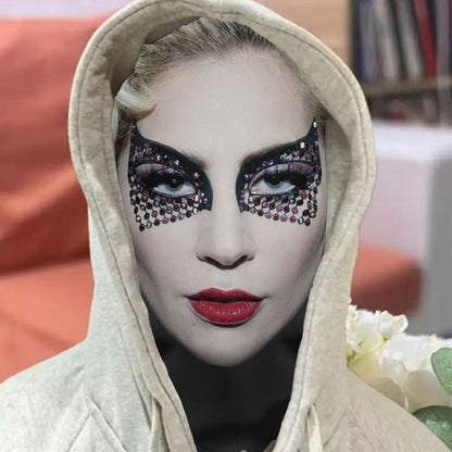3D Printed Funny Mask Cosplay Pop Singer Lady gaga Full Face Elastic Mesh Breathable Masks Balaclava Headcovers Fan Props