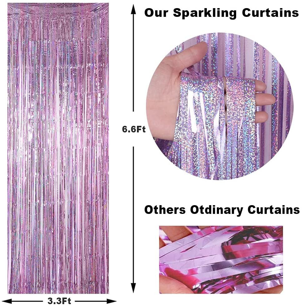 Gold Foil Curtain Fringe Pink For Backdrop Party Back Drop Photo Booth Wedding Graduations Birthday Christmas Event
