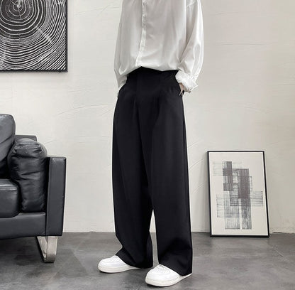 Trousers For Men Brown Fluid Draped Baggy Stylish Tailoring Summer 2025 Man Suits Pants Clothing Premium Thin Casual Up