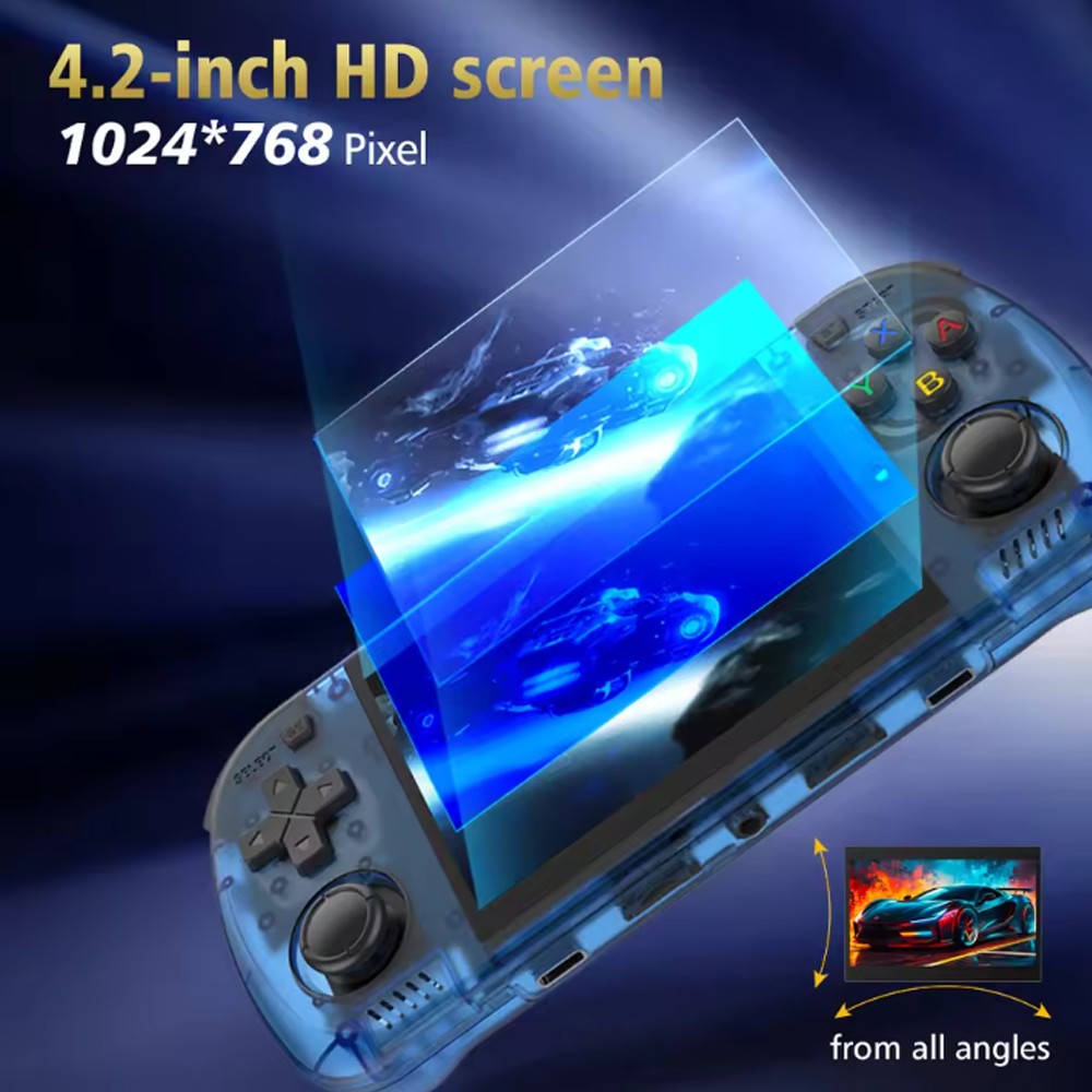 Reebolnic R36H ProMax Handheld Game Console 4.2Inch OCA Screen RK3326 Cortex A35 Arkos2.0 Retro Video Game Console Simulators