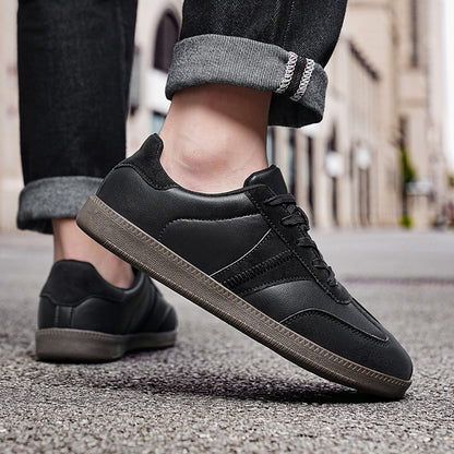 Oiaano Unisex Barefoot Men Leather Black Shoes Women Sneakers Platform Zero Drop Fashion Comfort Lightweight Breathable Walking