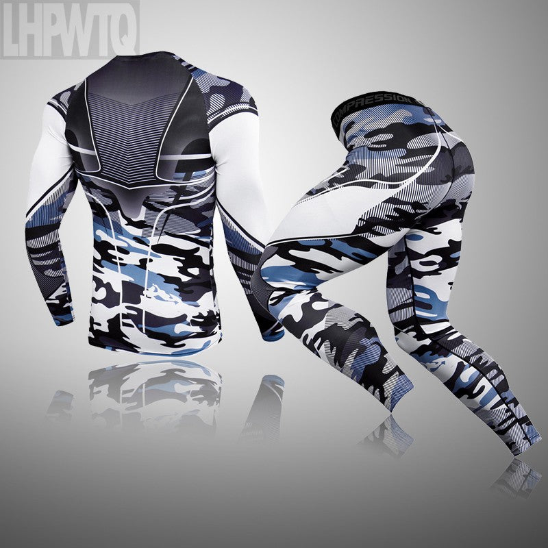Men Compression Jogging suit Winter Thermal underwear Sports Suits Warm Men's Tr