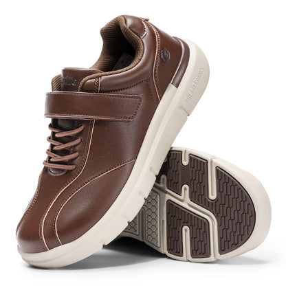 Fittington Diabetic Shoes For Men Extra Wide Width Velcro Walking Shoes Water-Repellent Slip On Leather Sneakers For Diabetic S