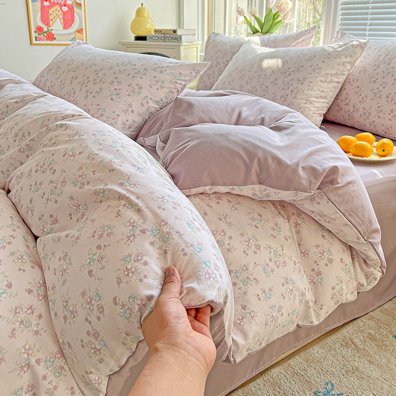 1pc Purple Lavender Printed Duvet Cover Single/Queen/King Size Quilt Cover for Double Bed Flower housse de couette220x240cm