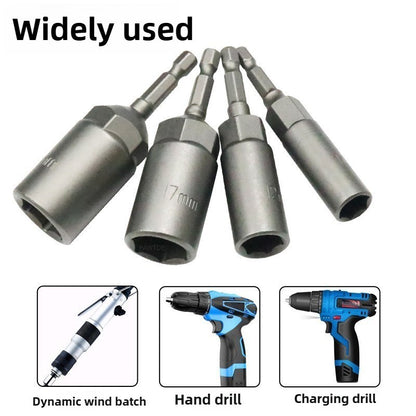Conjunto de Bits de Impacto com Chave de Porca de 80mm de Comprimento e Profundidade 5.5-19MM Adaptador de Soquete para Ferramentas Elétricas Haste Hexagonal de 6.35MM