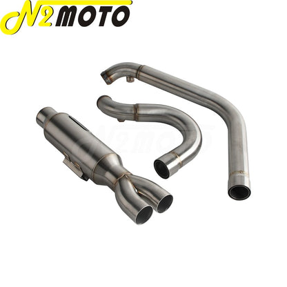 Motorcycle 2-into-1 Exhaust Muffler System For Harley Touring Electra Glide FLHTI FLHTK FLHTPI FLHTKL FLHTCUI FLHTKSE 2017-2025