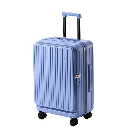 Mala de Viagem Grande Capacidade Expansível Multifuncional Abertura Lateral Case de Bordo Suporte para Copo Rodas com Freio Amortecedor