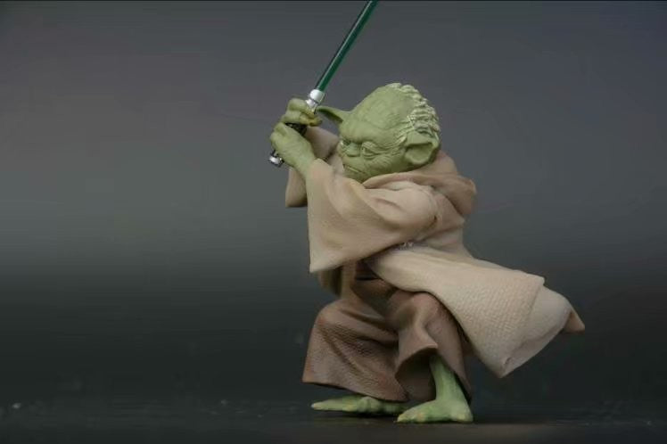 13cm Boneco de Ação de Plástico Star Wars Mandalorian Mestre YODA com Espada