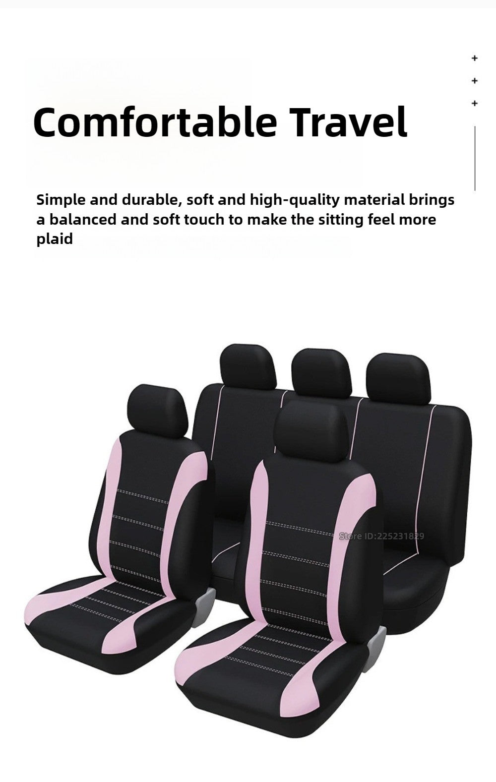 Almofada universal com design de linha de cintura AUTOMOTIVA Tamanho universal para carro, SUV, caminhão, van, acessórios, capas de assento internas, conjunto completo