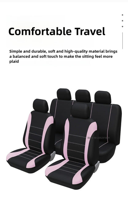 Almofada universal com design de linha de cintura AUTOMOTIVA Tamanho universal para carro, SUV, caminhão, van, acessórios, capas de assento internas, conjunto completo