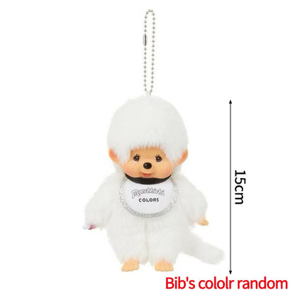 Kawaii Monchichi Doll Figure Keychain Furry Chimutan Monchhichi Figurines Hanger Pendant Bags Charm Accessories Small Gift