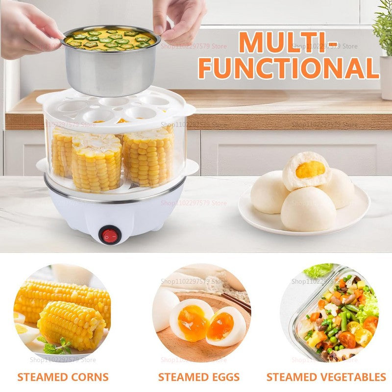 Panela Elétrica Cozedora de Ovos Máquina Rápida para Cozinhar Ovos, Escalfados, Mexidos e Omeletes com Desligamento Automático Eletrodoméstico de Cozinha