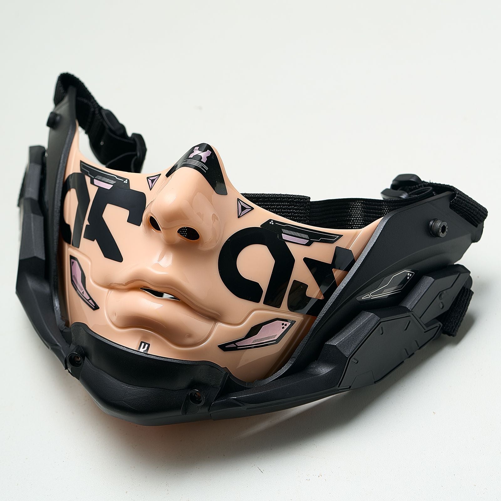 14 Color Two Sizes Cyberpunk Half Face Mask Halloween Cosplay Mask Adjustable Strap Breathable Comfort Party Costume Face Cover