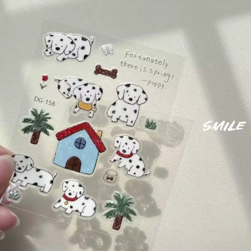 Korean INS-style Jelly Stickers Cute 3D Relief Decal Decorative Kawaii Stickers Mobile Phone Case DIY PC Waterproof Decals