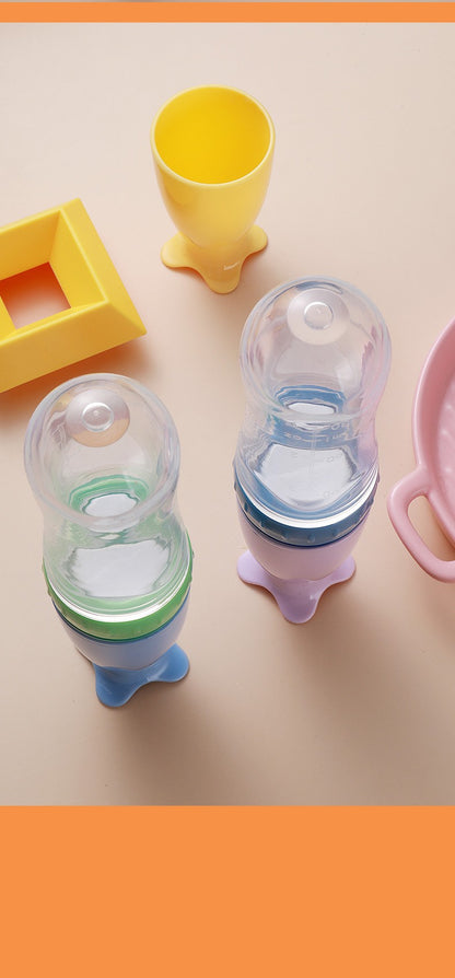 Silicone BabyFeeding Spoon Silicone Food Supplement Children's Rice Paste Bottle Babies accessories newborn Toddler Baby Goods
