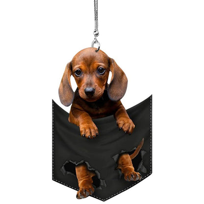 Car Pendant Practical Interior Cute Mini Puppy Pendant Anime Puppy Practical Car Ornament Toy Gift Hanging Decoration Accessory