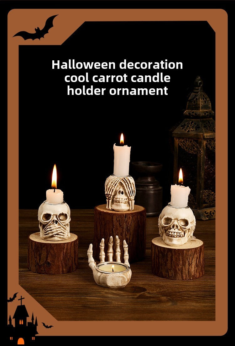 Halloween Skull Candlestick Script Kill Movie Props Skull Candlestick Ghost Festival Horror Decoration Chamber of Secrets Escape
