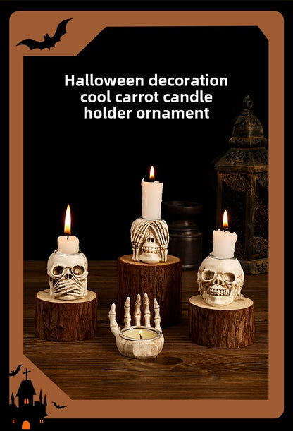Halloween Skull Candlestick Script Kill Movie Props Skull Candlestick Ghost Festival Horror Decoration Chamber of Secrets Escape