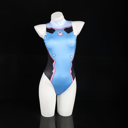 DVA Cosplay Swimsuit Game Printed Jumpsuit Women Sexy One-Piece Bathing Suit Halloween Costume
