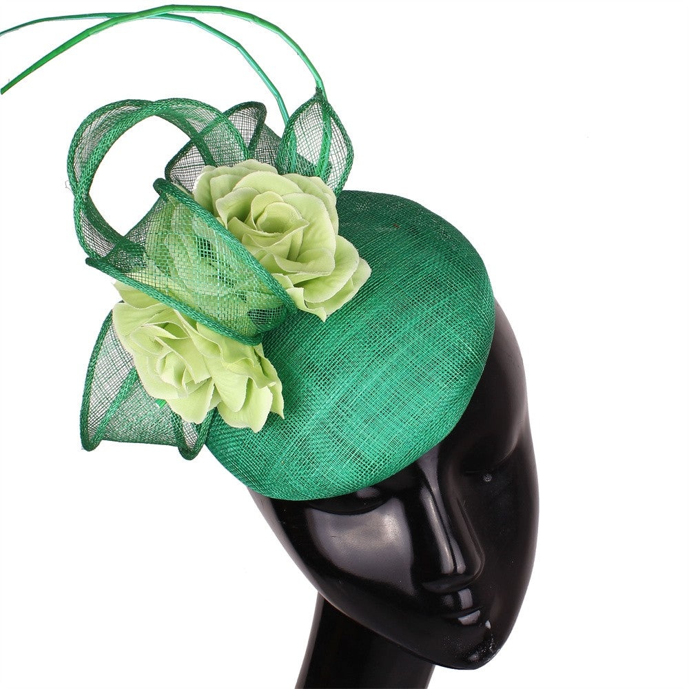 Fascinator de Casamento Sinamay de 4 Camadas de Ótima Qualidade Chapéu para Casamento Elegante Mulheres Moda Acessório de Cabelo Chapeau de Festa e Jantar