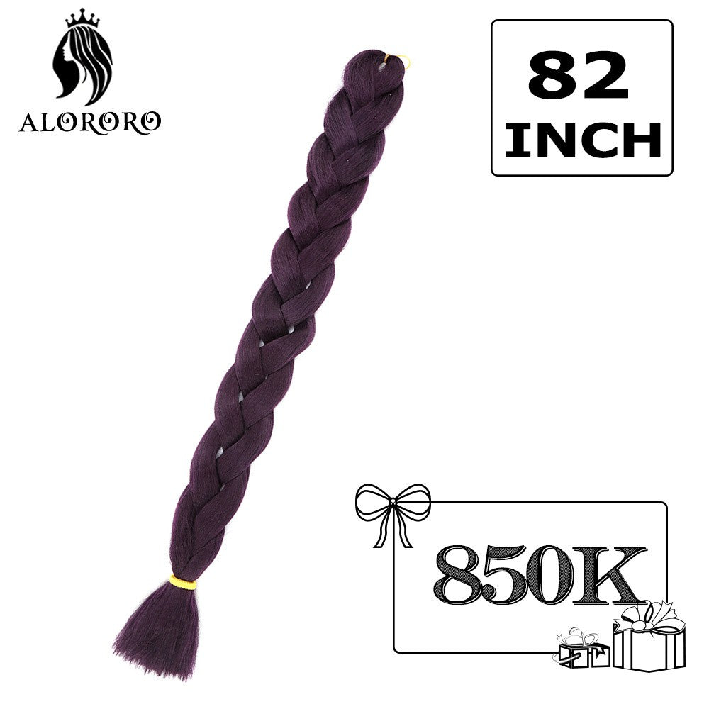 Cabelo Trançado Sintético Jumbo Alororo 82 polegadas Cabelo Falso Africano Fibra de Alta Temperatura Roxo Vermelho Extensões de Cabelo para Mulheres