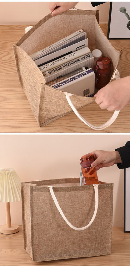 Linen Bag Hand-painted Cotton Sacks Jute Portable Imitation Sacks Linen Bags Shopping Bags Laminated Bags