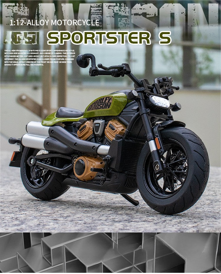 Simulação 1/12 Escala Harley Sportster S Moto Liga Modelo Moto Diecast Modelo Moto Corrida de Rua Presente Para Crianças