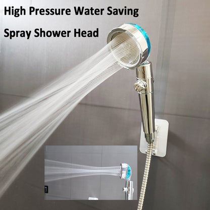 Filtered Turbo Propeller Bathroom Shower Head High Pressure Water Saving Stop Button Showerhead Water Pressure Adjustable Shower
