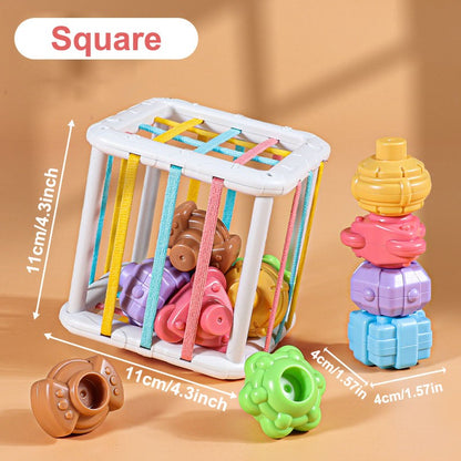 Baby Toy Sorting Game Kids Educational Cube Sensory Shape Blocks Shape Matching Stacking Learning Toys Play Games Baby Toys