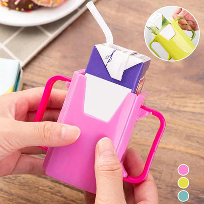 Bottle Cup Milk Holder Adjustable Safety Plastic Baby Toddler Juice Box Drinking Durable Adjustable Milk Carton Holder