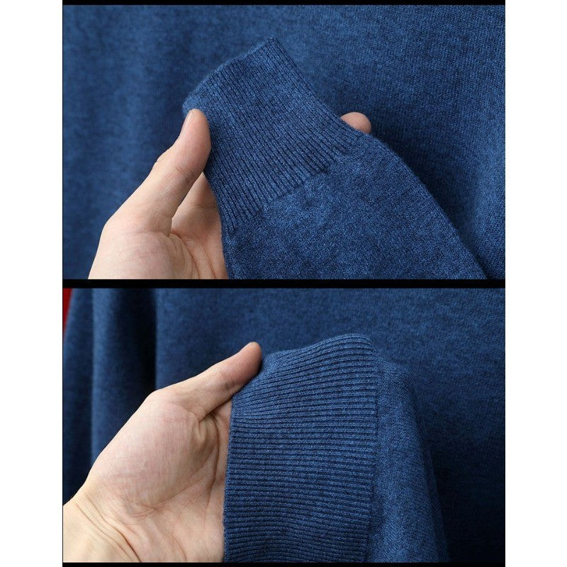 Men's Long Sleeve Knit Pullover Sweater Autumn Winter Soft Thermal Warm Classic Sweater Lightweight Black Light Gray Sweater