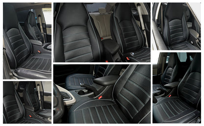 2pcs Universal PU Leather Car Full Seat Cover High Rear Bucket Seat Cover Suitable For Most Car Truck SUV Seat Accessories