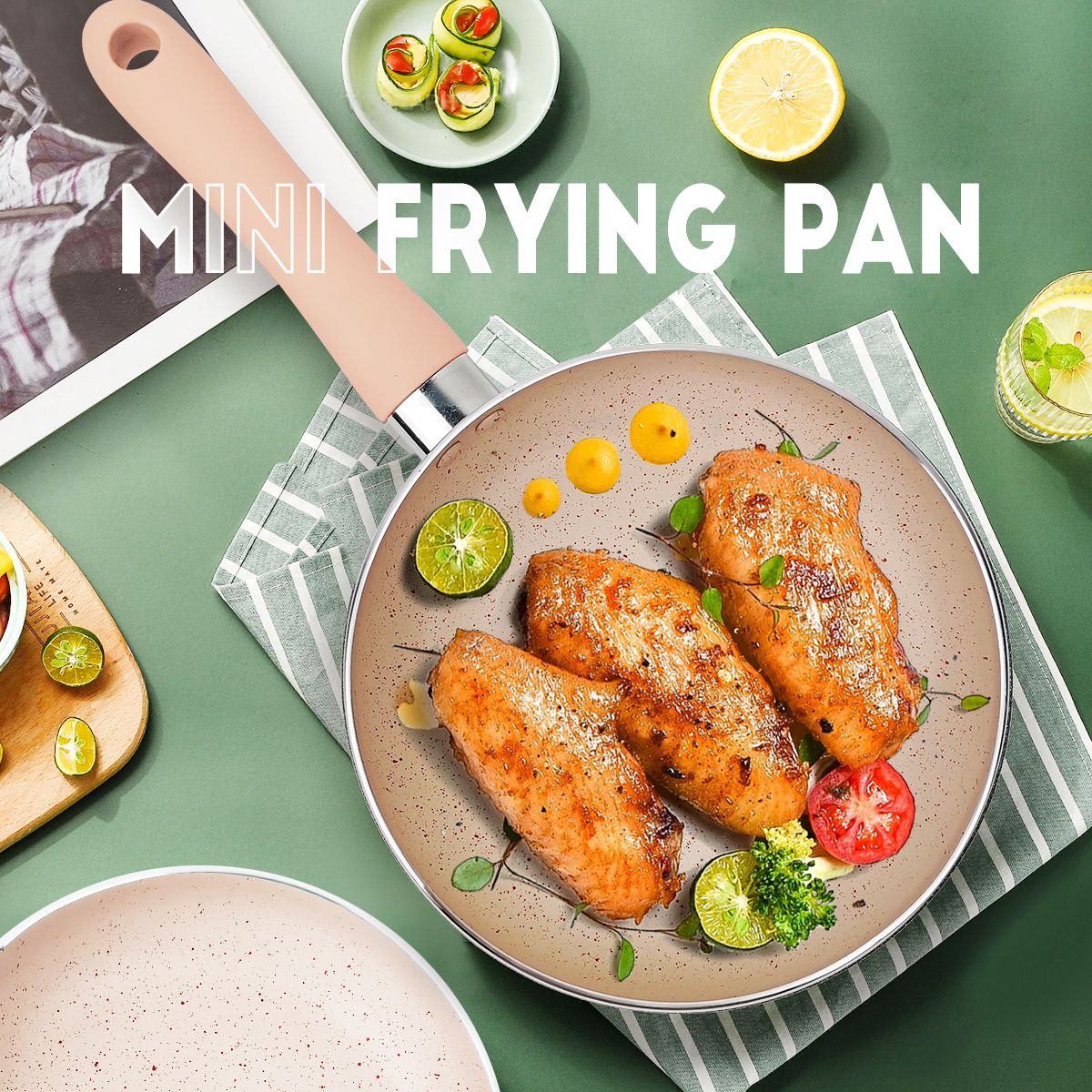 16cm Mini Non-stick Frying Pan Egg pan Breakfast Omelet Pans Skillet Pancake Home Induction Gas Stove Saucepan Kitchen Cookware