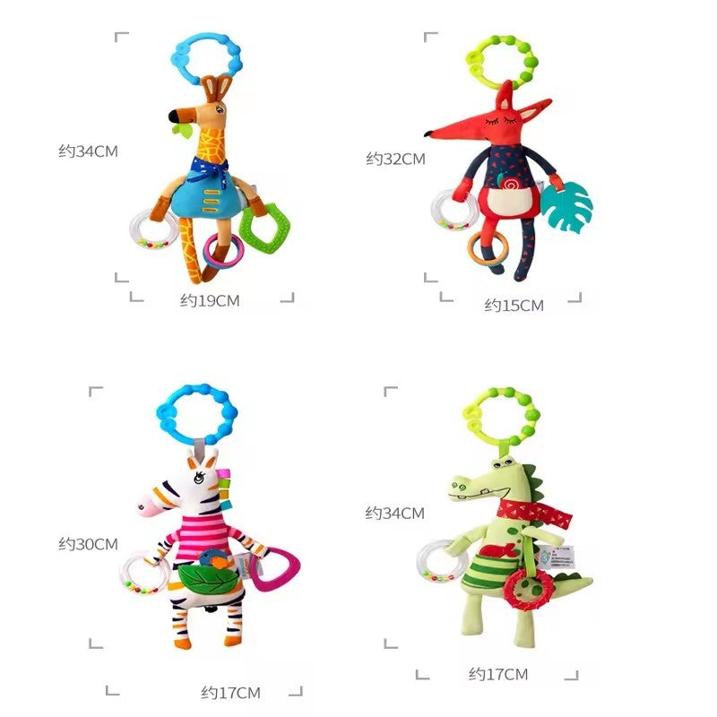 Baby Rattles Soft Giraffe Infant Crib Bed Stroller Spiral For Newborns Car Seat Early Education Development Handle Toys Gifts