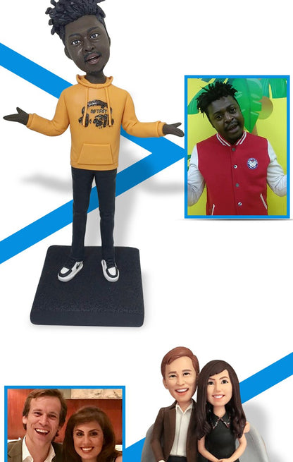 Estatuetas personalizadas de pets cabeçudos feitas à mão, Bonecos de argila 3D personalizados a partir da sua foto, Design de modelos de cães e gatos