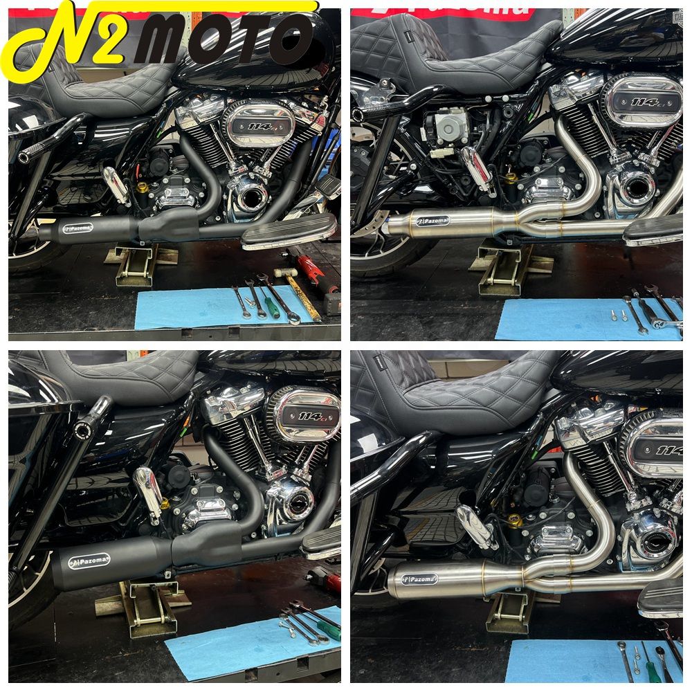 Motorcycle 2-into-1 Exhaust Muffler System For Harley Touring Electra Glide FLHTI FLHTK FLHTPI FLHTKL FLHTCUI FLHTKSE 2017-2025
