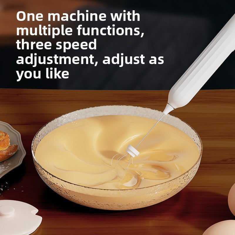 Electric mixer, handheld egg beater, dessert cake cream maker, 3-speed portable beverage coffee machine, kitchen milk frother