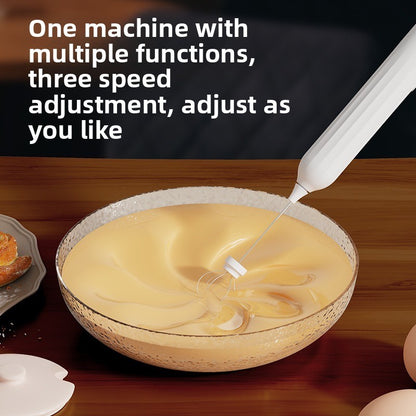Electric mixer, handheld egg beater, dessert cake cream maker, 3-speed portable beverage coffee machine, kitchen milk frother