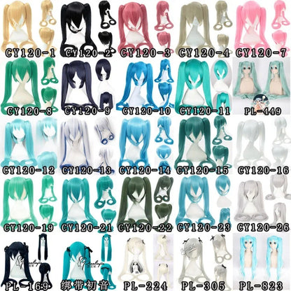 28 Cores Peruca de Cosplay Mi Ku Longa Resistente ao Calor Cabelo Sintético Clip Rabos de Cavalo Perucas de Festa de Halloween + Touca de Peruca Snow Mi Ku