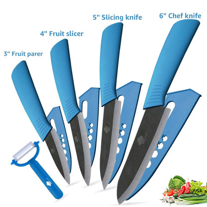 Conjunto de Facas de Cerâmica para Cozinha, 3 4 5 6 polegadas, Faca do Chef, Utilitária, para Fatiar, Cortar Frutas, Legumes, Comida de Bebê, para Descascar, Cabo Antiderrapante