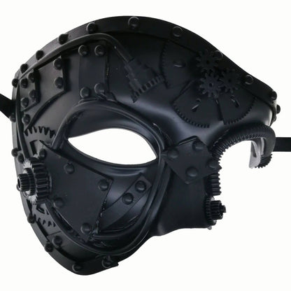 Steampunk Mask, Masquerade Role-Playing Mask, Halloween Gear Vintage Mechanical Style Mask