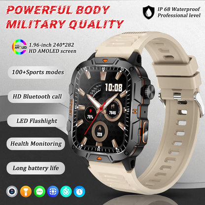 2025 Novo Para Xiaomi Militar Grau Smart Watch Masculino Tela AMOLED de 1.96" 5ATM À Prova D'Água Esportes Rastreador de Fitness Chamada BT Smartwatch