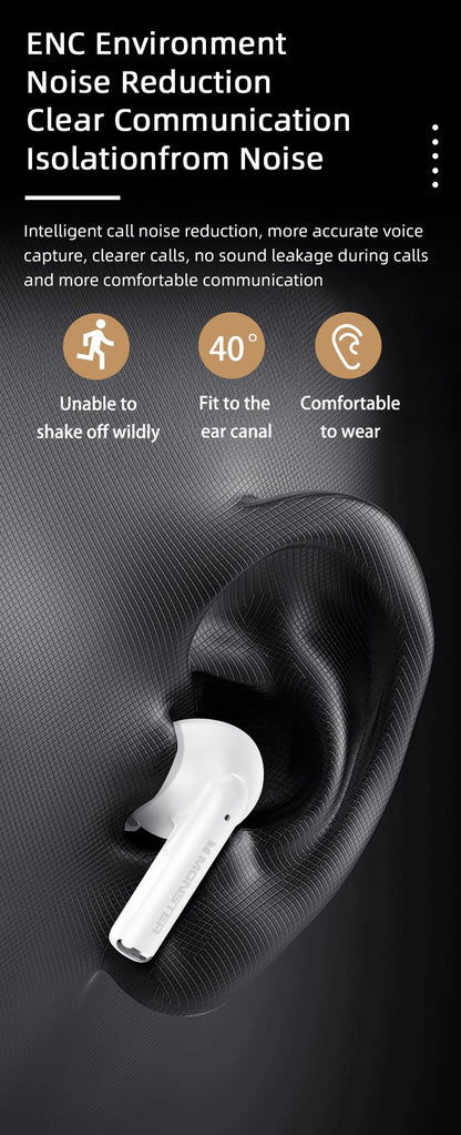 Monster MQT39 Wireless Bluetooth 6.0 Earphones TWS Hifi Stereo Headphones Noise Reduction Gaming Earbuds Sports Headset With Mic