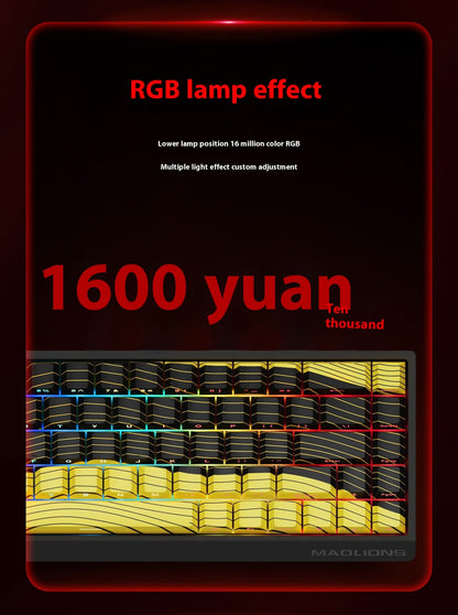 Teclado FGG Original MADLIONS Mad 60/68 HE E-sport com Switch Magnético 0.02 RT 8K HZ Com Fio RGB Hot Swap Latência 0.125ms Personalizado