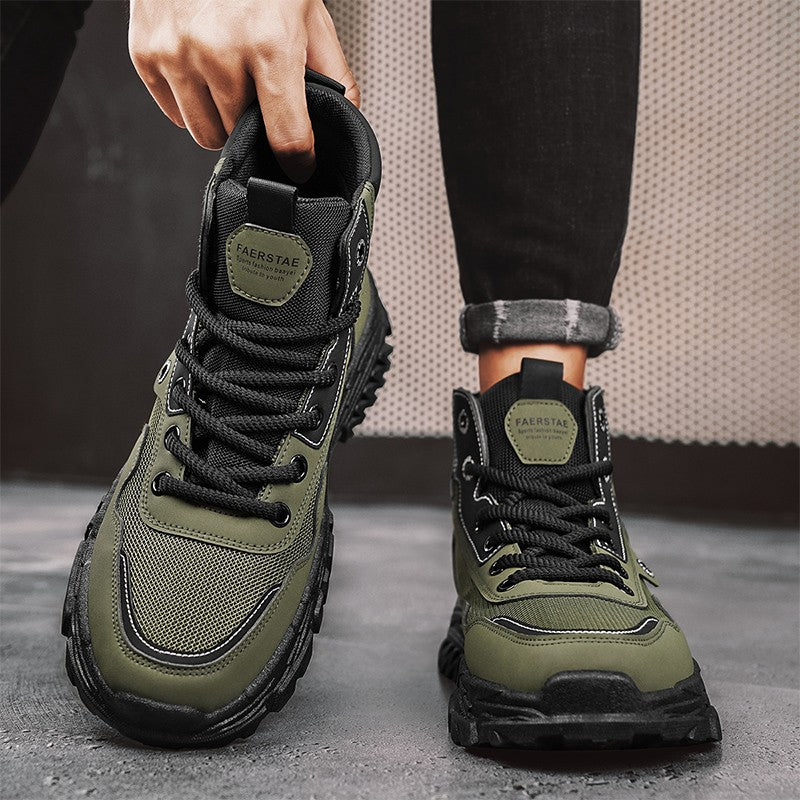 Botas de trabalho masculinas de inverno com cadarço, sapatos masculinos quentes de segurança, plataforma, tamanho 44, promoção, designer, antiderrapante, moda