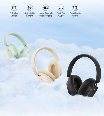 Baseus Bowie H1i Wireless Headphones Bluetooth 5.3 Active Noise Cancellation Headsets Overhead Hi-res Spatial Audio Headphone