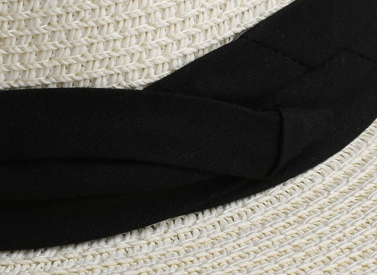 LNPBD Moda verão chapéu de palha feminino branco de aba reta larga chapéu jazz fedora chapéu de sol boné de praia verão