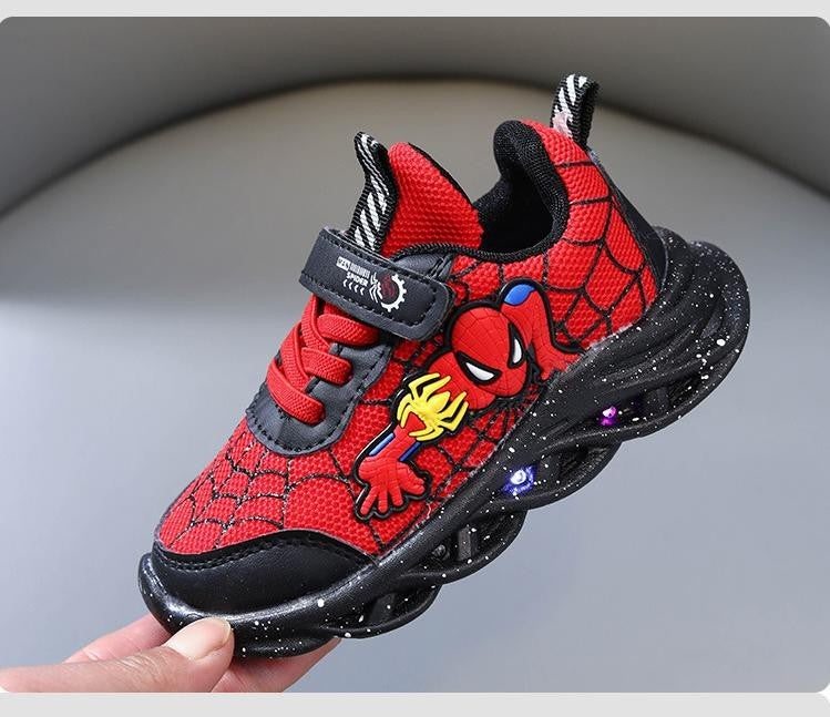 Popular Design Led Lighting Shoes Spring/autumn Baby Boys Sports Casual Shoes Fashion New Style Spider Man Children's Sneakers